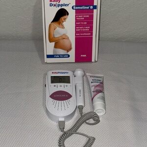 Baby Doppler Sonoline B Fetal Heart Monitor white pink with gel box